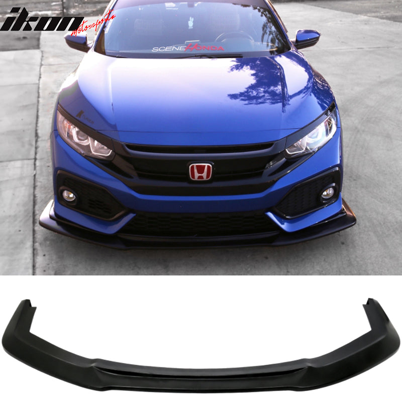 Fits 17-21 Honda Civic Sport Hatchback GT Style Front Bumper Lip Unpainted PU