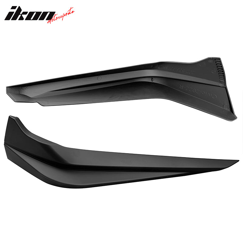 IKON MOTORSPORTS, 2PCS Front Splitters Compatible with 2022-2024 Honda Civic Sedan & Hatchback, Front Bumper Lip Splitters Bodykit Replacement HPD Style Painted PP