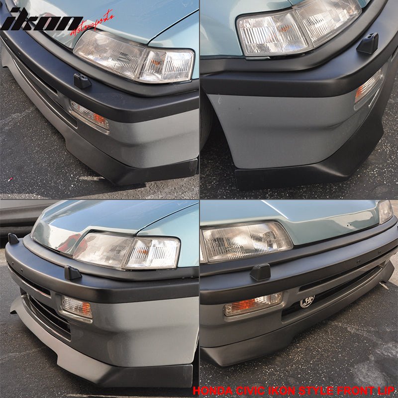 Fits 88-91 Honda Civic IKON Style Front Bumper Lip Spoiler Bodykit Unpainted PU