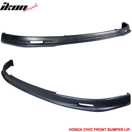 Front Bumper Lip Compatible With 1992-1995 HONDA CIVIC 2 & 3 DOOR COUPE & HATCHBACK, PP Front Lip Spoiler Splitter by IKON MOTORSPORTS, 1993 1994