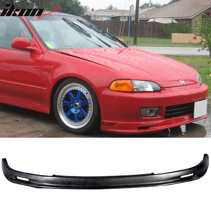 Compatible With 1992-1995 Honda Civic EG Front Bumper Lip + Window Visors