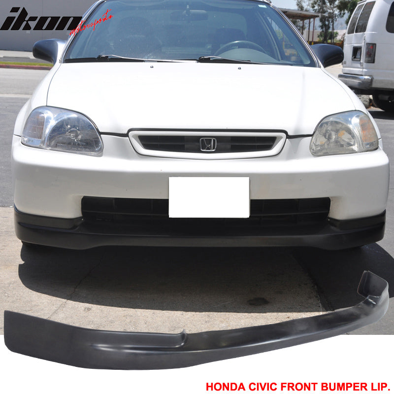 Fits 96-98 Civic 2/4Dr CTR Front Bumper Lip + 2PC Rear Bumper Lip Valance Spats