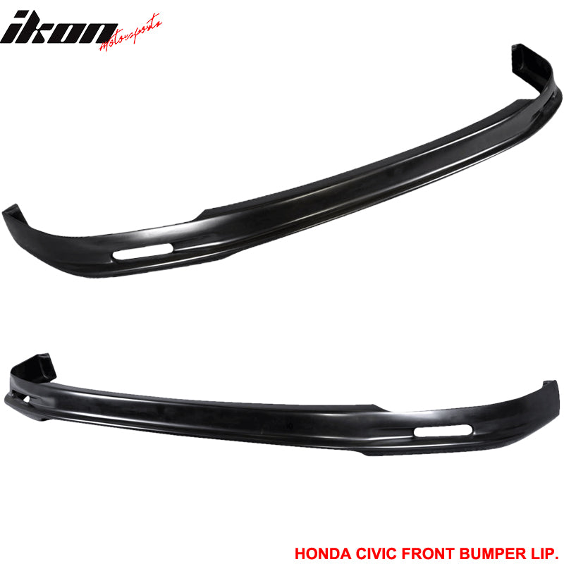 Fits 96-98 Honda Civic Hatchback Front Bumper Lip Spoiler PP + 2PC Window Visors