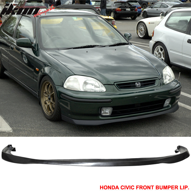 Fits Honda Civic 96-98 3Dr SIR Front + Rear Bumper Lip + T-R Front Hood Grill