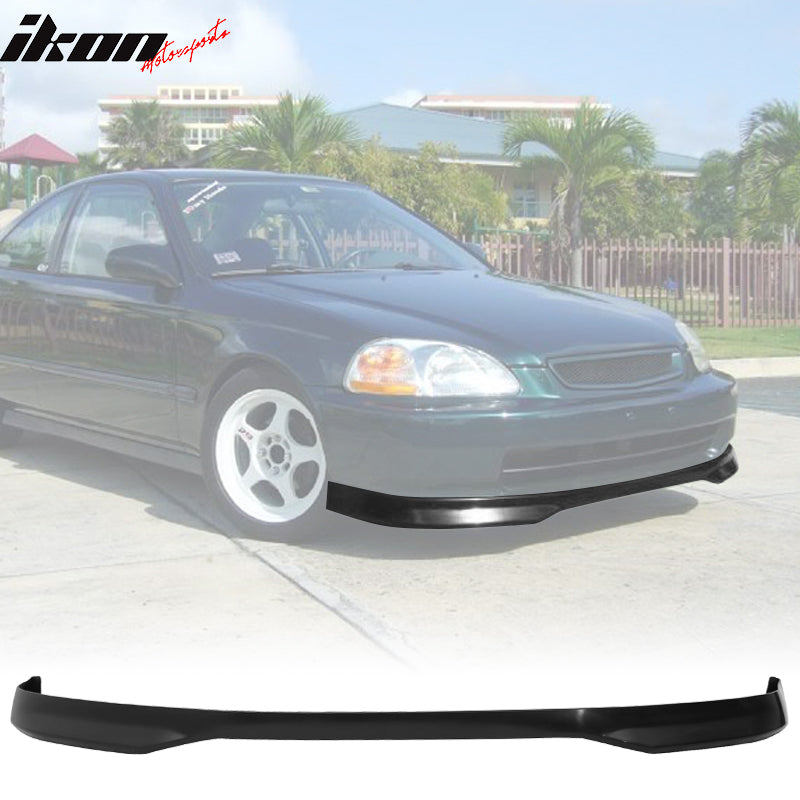 Compatible With 1996-1998 Honda Civic 4Dr Front Bumper Lip + Sun Window Visor