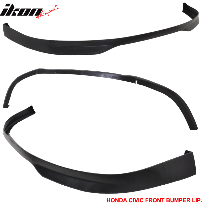 Fits 96-98 Civic 3D T-R PP Front Bumper Lip+2PC Rear Lip Valance Spats