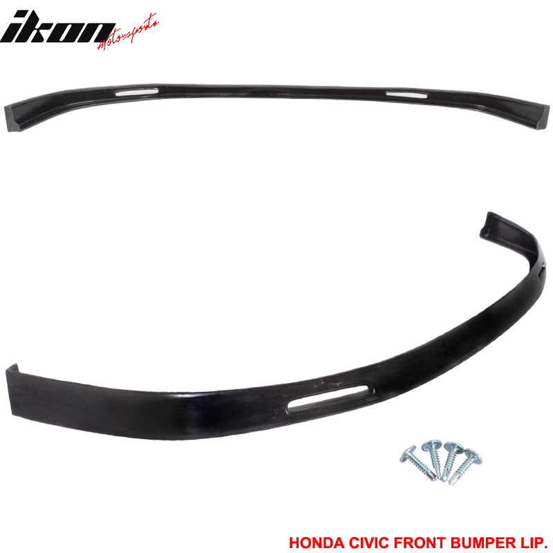 Fits Civic EK 99-00 3Dr BYS Sport Front + Rear Bumper Lip Spoiler PU