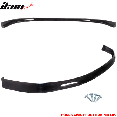 Fits Civic EK 99-00 3Dr BYS Sport Front + Rear Bumper Lip Spoiler PU