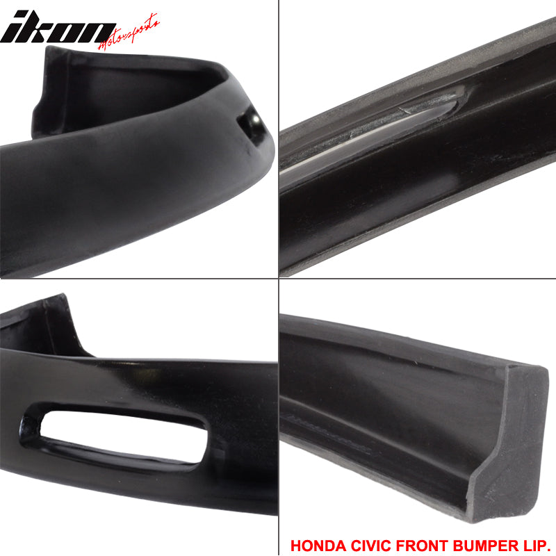 Fits Civic EK 99-00 3Dr BYS Sport Front + Rear Bumper Lip Spoiler PU