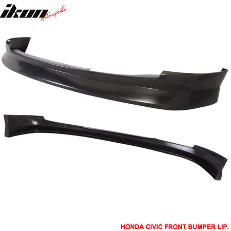 For 99-00 Honda Civic EK CS Style Front Bumper Lip Spoiler Splitter Unpainted PU