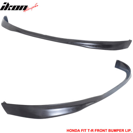 Front Bumper Lip Compatible With 2007-2008 HONDA FIT, T-r Style PU Black Front Lip Spoiler Splitter by IKON MOTORSPORTS