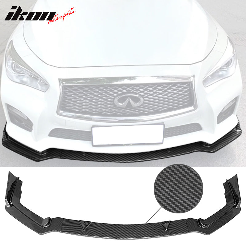 2014-2017 Infiniti Q50 Sport Model Only CF Print 3PC Front Bumper Lip