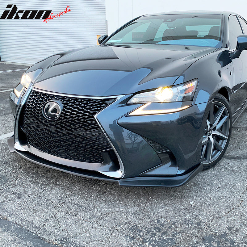 Fits 16-19 Lexus GS Series V2 Style Front Bumper Lip Spoiler PP Painted Color