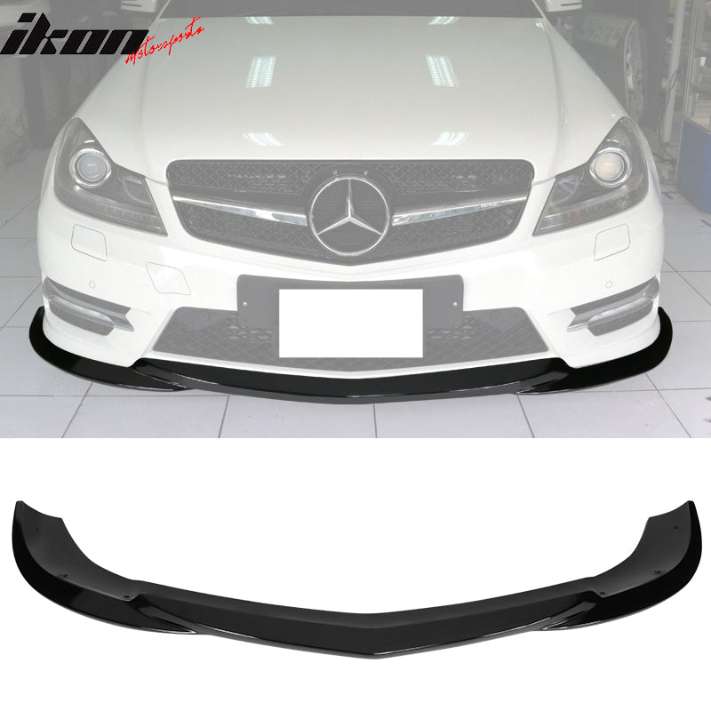 2012-2014 Benz W204 C Class GH Style Gloss Black Front Bumper Lip ABS