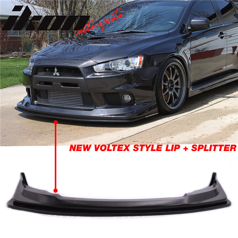 2008-2015 Mitsubishi Lancer Evolution X PU Front Bumper Lip Splitter