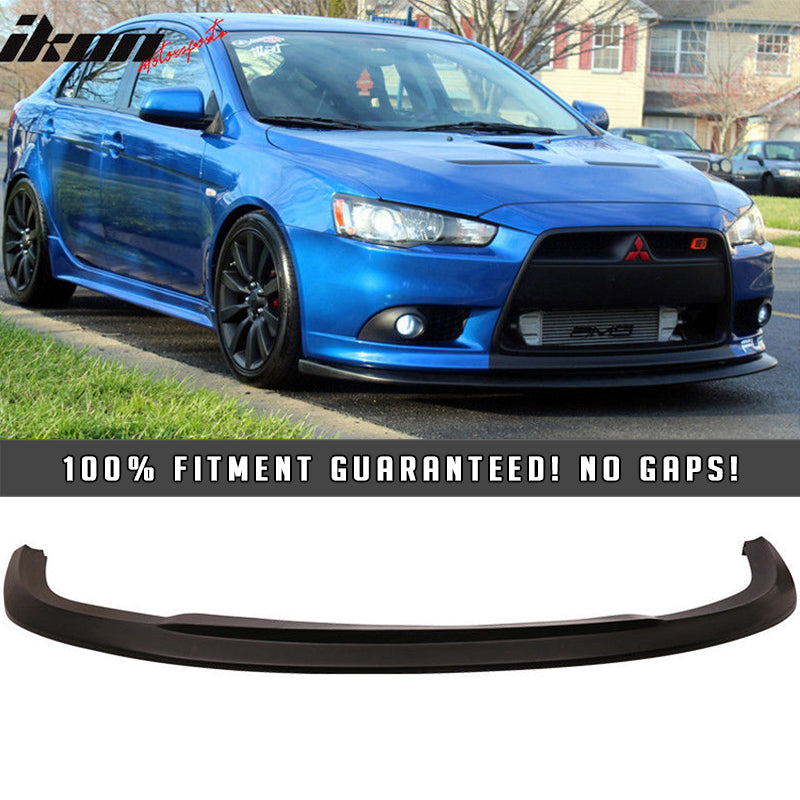 2009-2015 Mitsubishi Lancer STI Unpainted Black Front Bumper Lip PU