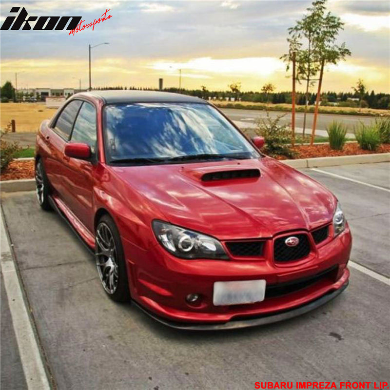 Front Bumper Lip Compatible With 2006-2007 SUBARU IMPREZA WRX, Sti Style PP Front Lip Spoiler Splitter by IKON MOTORSPORTS