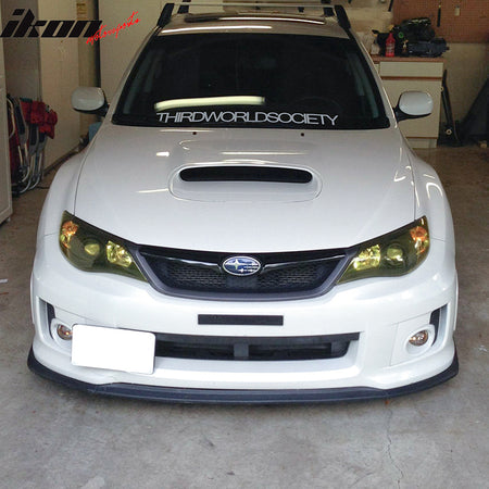 Front Bumper Lip Compatible With 2011-2014 Subaru Impreza WRX STI, CS1 Style PU Black Front Lip Spoiler Splitter by IKON MOTORSPORTS, 2012 2013