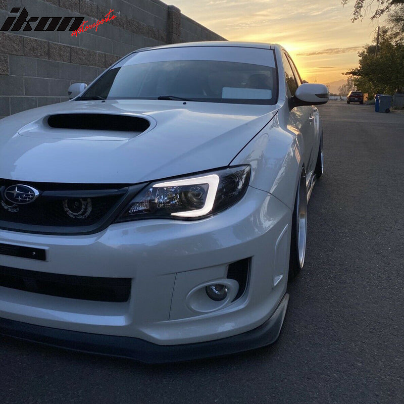 Fits 11-14 Subaru Impreza WRX STI IKON V6 Style Unpainted Front Bumper Lip PU