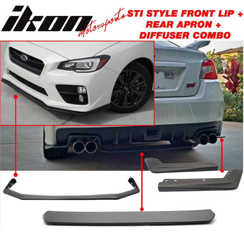 2015-2017 Subaru WRX STI Front Lip + Rear Aprons + Rear Diffuser