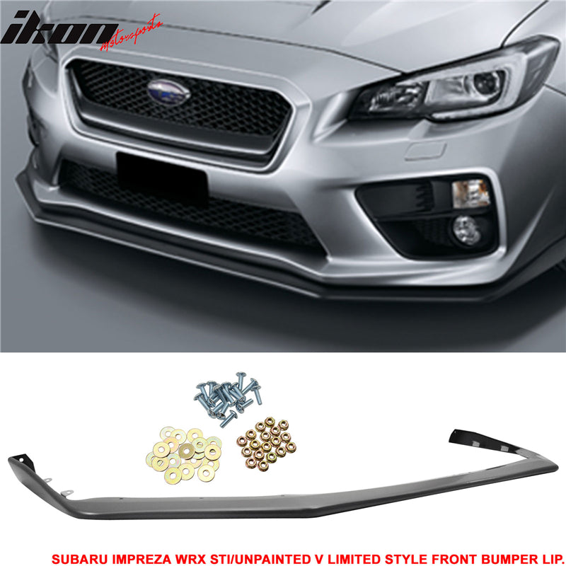 2015-2017 Subaru WRX STI V-Limited Style Unpainted Front Bumper Lip PP