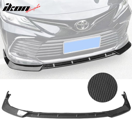 IKON MOTORSPORTS, 3PCS Front Bumper Lip Compatible With 2021-2023 Toyota Camry LE, Front Bumper Lip Spoiler Splitter Kit IKON Style PP