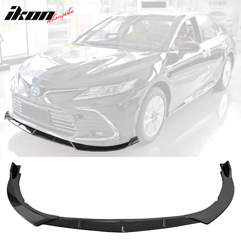 IKON MOTORSPORTS, 3PCS Front Bumper Lip Compatible With 2021-2023 Toyota Camry LE, Front Bumper Lip Spoiler Splitter BodyKit IKON Style PP