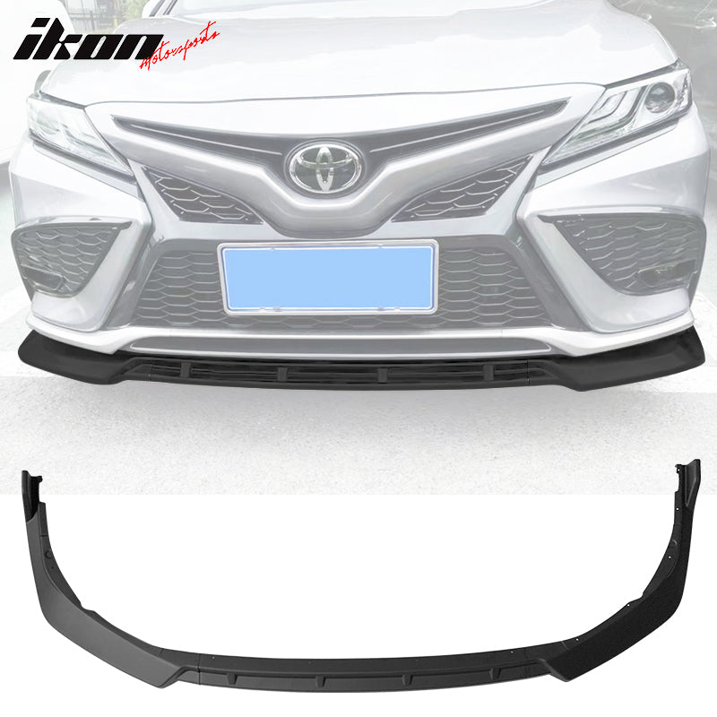 IKON MOTORSPORTS, 3PCS Front Bumper Lip Compatible With 2021-2023 Toyota Camry SE, Front Bumper Lip Spoiler Splitter Kit IKON Style PP