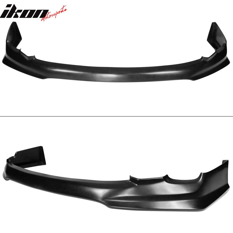 IKON MOTORSPORTS, Front Bumper Lip Compatible With 2011-2013 Toyota Corolla, TR-D Style Unpainted Black PU Polyurethane Front Lip Chin Spoiler Splitter, 2012