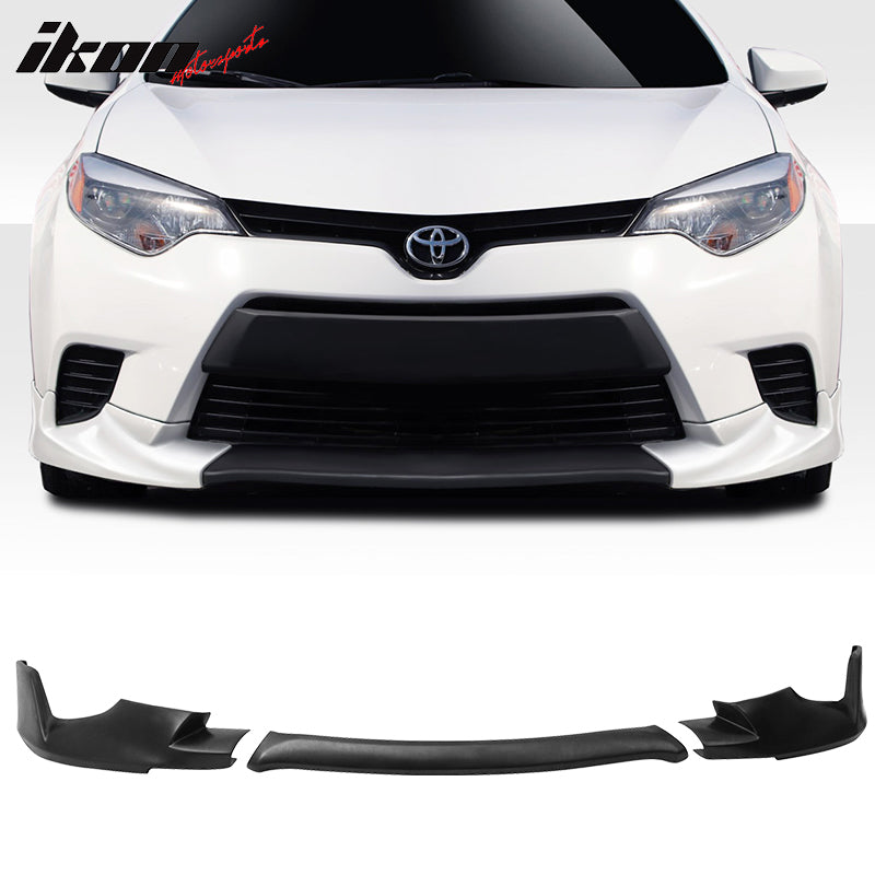 2014-2016 Toyota Corolla Sport Unpainted Black Front Bumper Lip PU 3PC