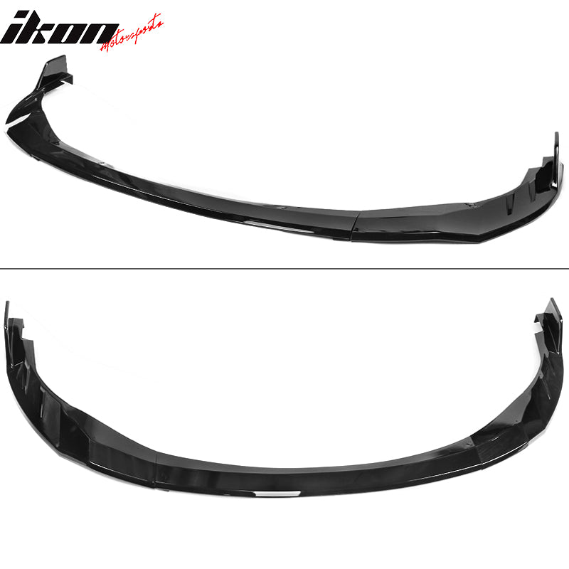 IKON MOTORSPORTS, Front Bumper Lip Compatible With 2020-2022 Toyota Corolla L, LE, XLE, Hybrid LE Only, Guard Protection Finisher Under Chin Spoiler