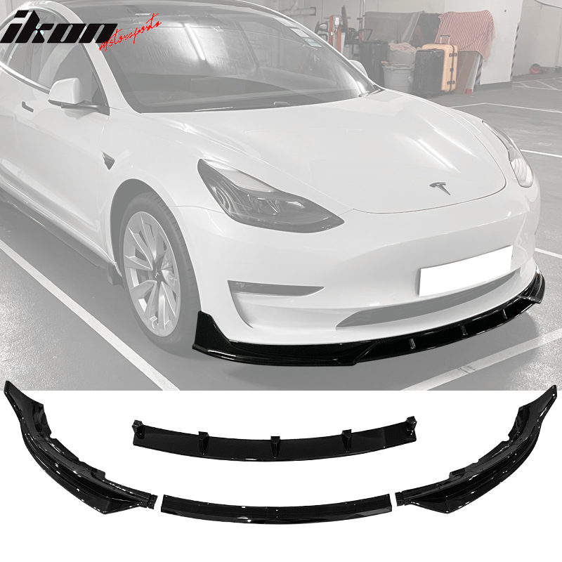 Fits 2017-2023 Tesla Model 3 Front Bumper Lip 4PC