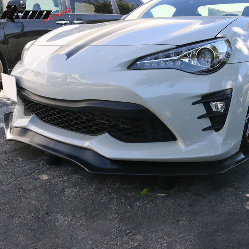 Fits 17-20 Toyota 86 GT86 FT86 GT Style Unpainted Black Front Bumper Lip - PU