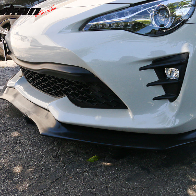 Fits 17-20 Toyota 86 GT86 FT86 GT Style Unpainted Black Front Bumper Lip - PU