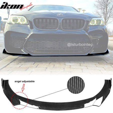 Universal A Style Front Bumper Lip Chin Spoiler Air Dam Carbon Fiber Print / Gloss Black