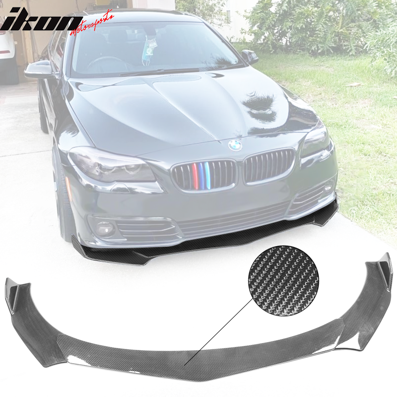 Universal 62"-66" Adjustable B Style CF Print Front Bumper Lip 3PCS