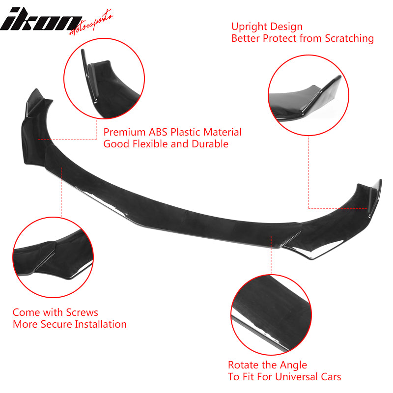 Universal B Style Front Bumper Lip Chin Spoiler Air Dam Carbon Fiber Print / Gloss Black