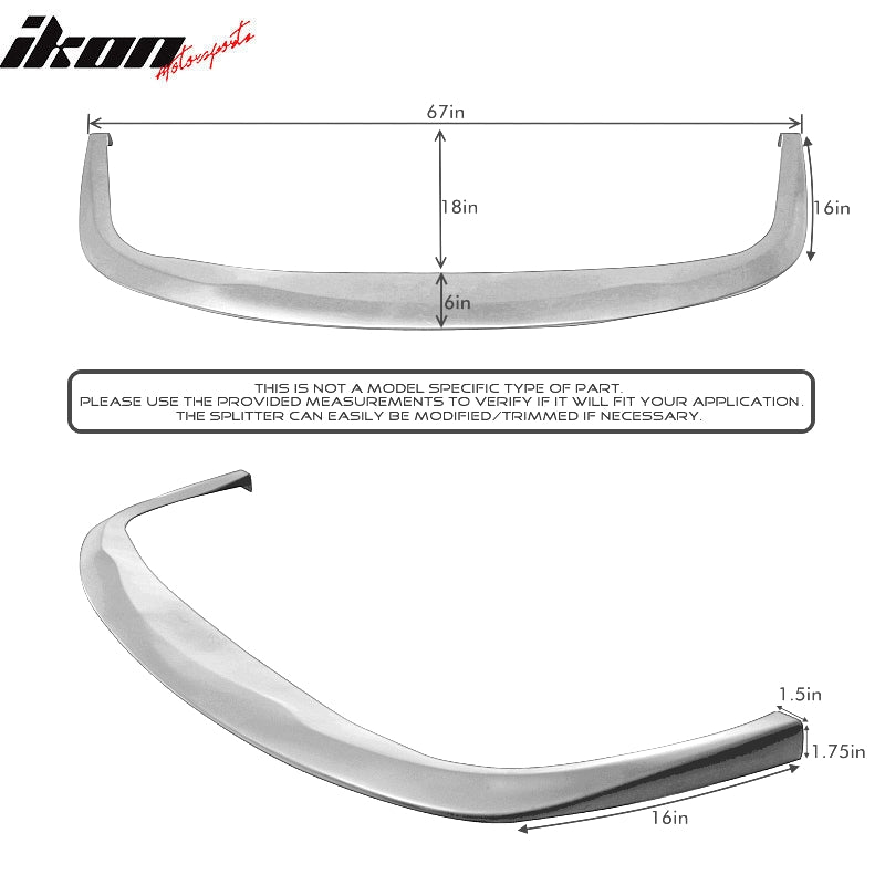 Universal CS Style Front Lower Bumper Lip Spoiler Splitter Add On Bodykit PU