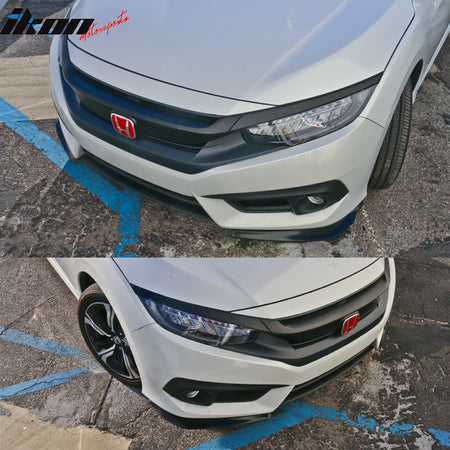 24x4 Inch IKON Style Universal 2PC Front Bumper Lip Side Corner Splitter Spoiler