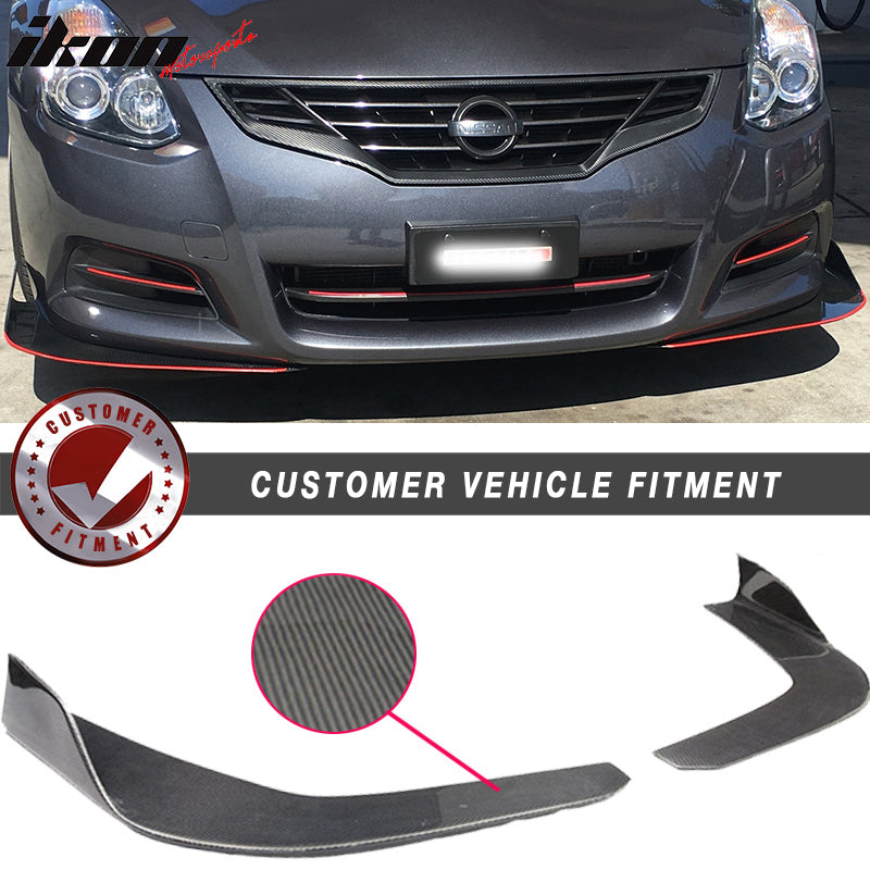 Universal Type 3 Front Bumper Lip Splitter Winglet Carbon Fiber