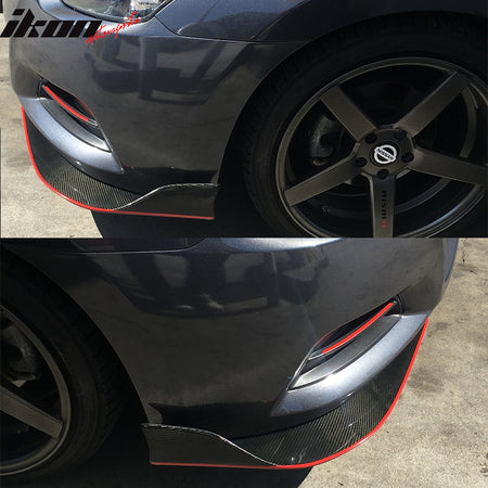 Universal Fit Carbon Fiber CF Winglet Type 3 Front Bumper Lip Splitter