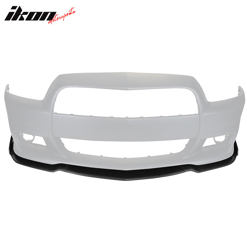 Fits 12-14 Dodge Charger SRT8 IKON Style 3PCS Front Bumper Lip Spoiler Kit PU