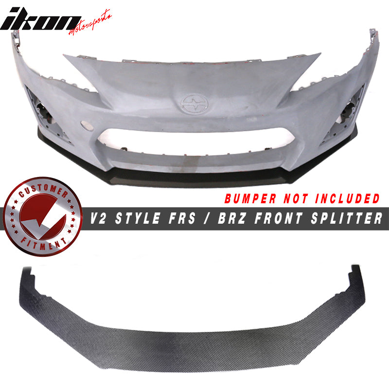 2013-2016 Scion FRS Subaru BRZ Front Bumper Lip Carbon Fiber