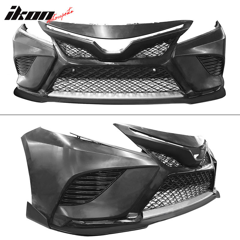 Fits 2018-2020 Toyota Camry SE Front Bumper Lip Spoiler PU 3PC Chin Splitter Kit