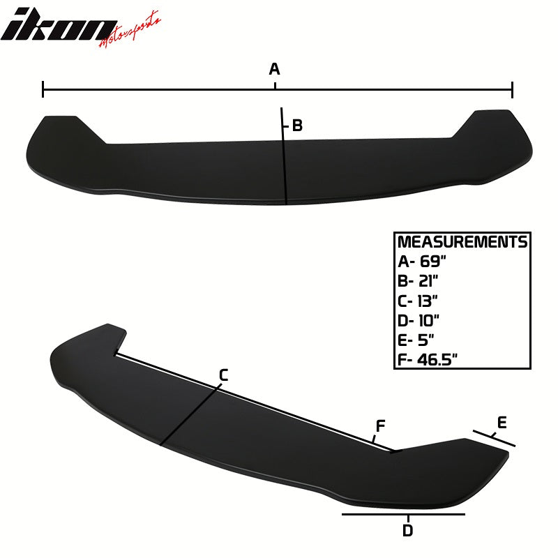 Fits Universal Type 4 Front Bumper Lip Spoiler Valance Guard Unpainted Black PP