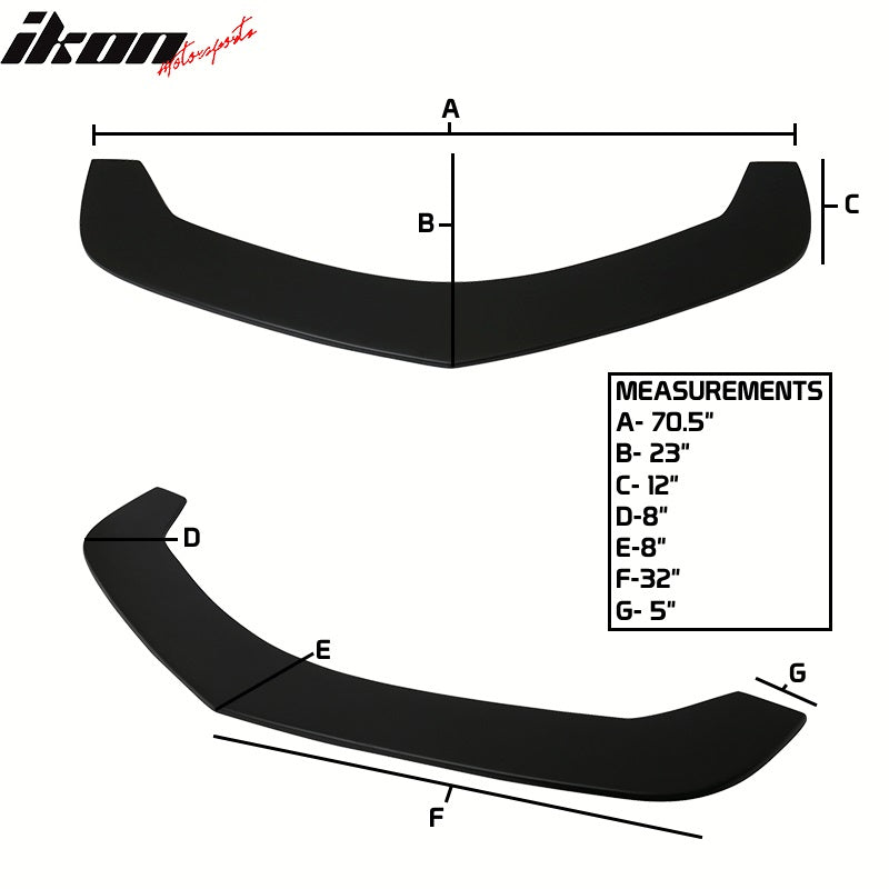 Universal Fitment Type 5 Front Bumper Lip Spoiler Splitter Unpainted Black PP