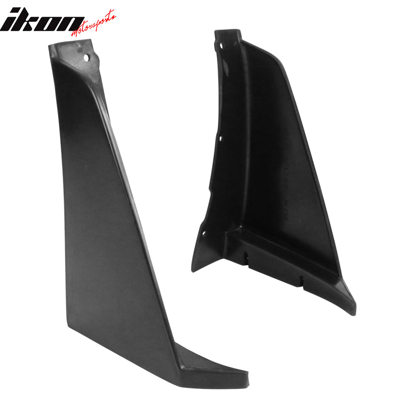 IKON MOTORSPORTS, Front Lip Splitter Winglets Compatible With 2013-2016 Subaru BRZ, 2PCS Front Bumper Chin Winglets PU Poly Urethane Unpainted Black CS Style, 2014 2015