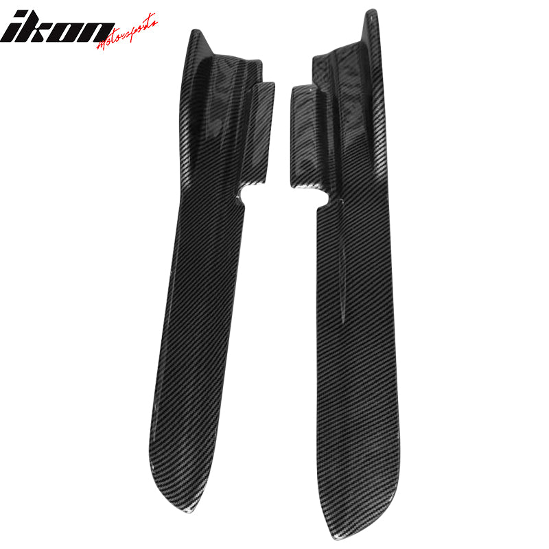 IKON MOTORSPORTS, Rear Aprons Compatible With 2010-2014 Ford Mustang, LS Style PP Rear Bumper Lip Diffuser Canards Winglet Pair