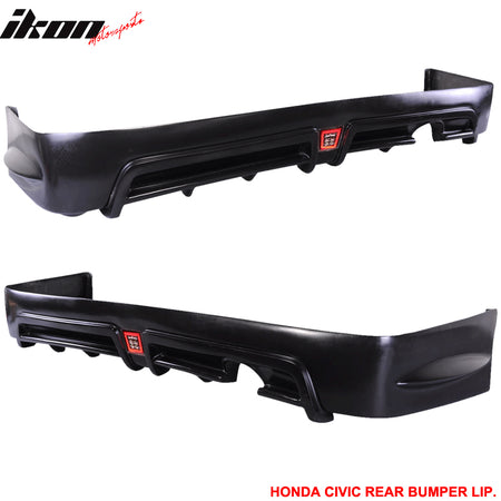 Fits 06-11 Civic 4Dr Sedan Rear Bumper Lip Spoiler with LED 3RD Brake Light