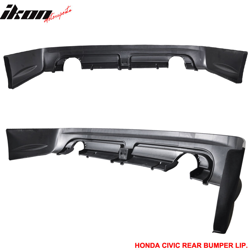 Fits 06-11 Honda Civic Mugen RR Rear Bumper Lip Spoiler Dual Exhaust Outlet